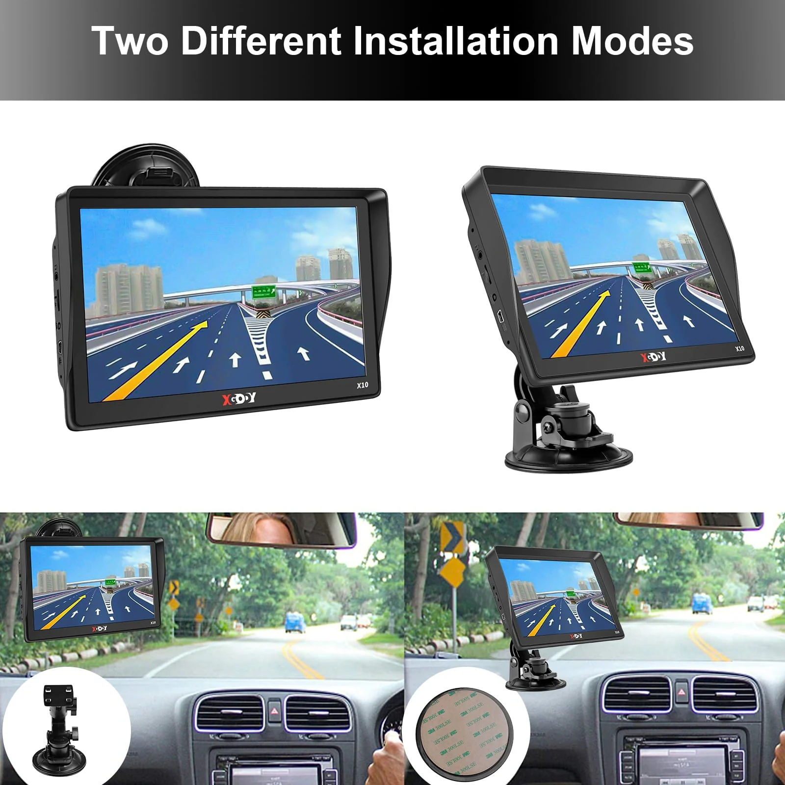 XGODY Bluetooth Truck GPS 9" Big Screen GPS Navigation for Car with Voice Command, 3D & 2D Maps, Free Lifetime Map Update