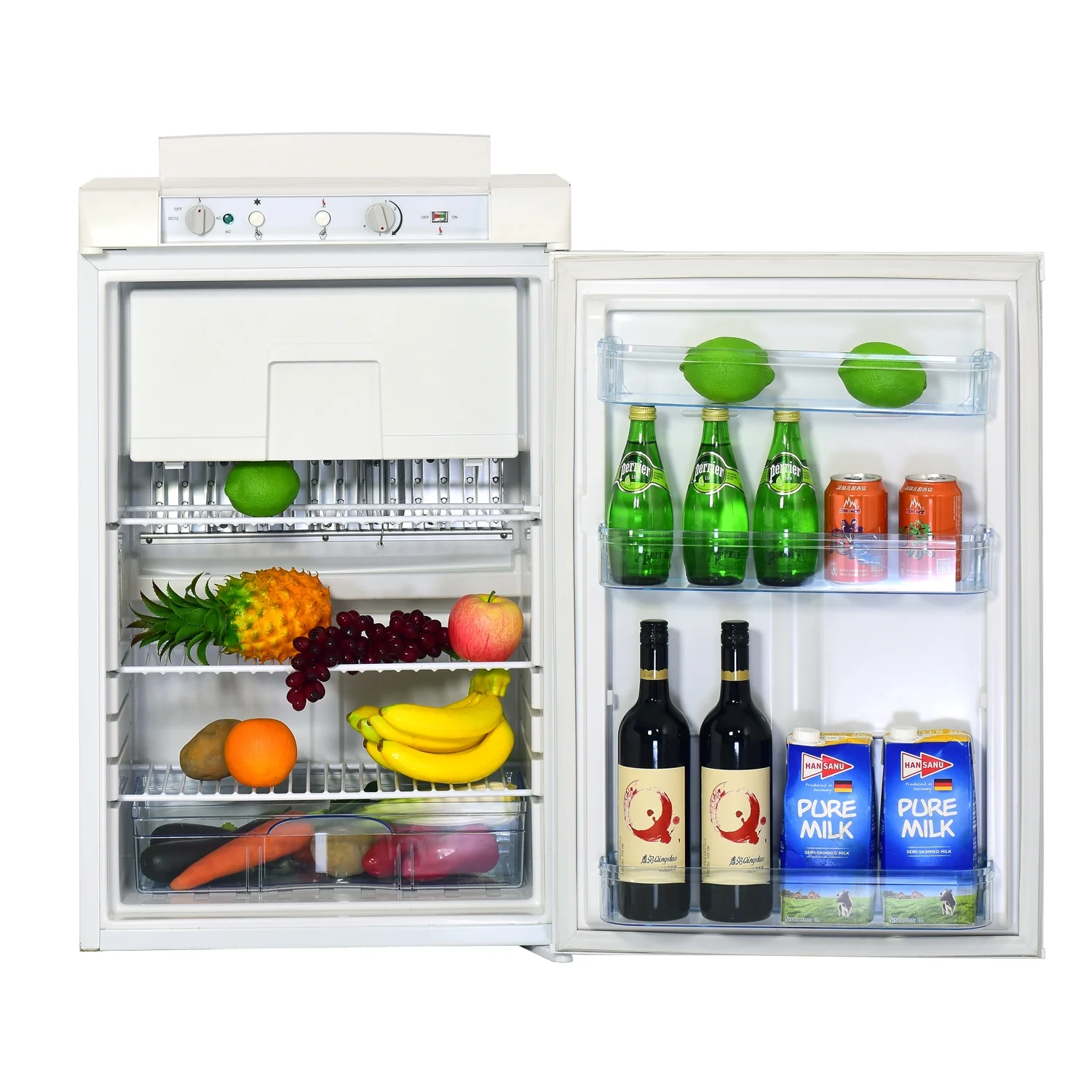 Smad 3.5 cu ft Propane Refrigerator 3 Way Gas/110V/12V RV Camper Thermostat Flame Indicator