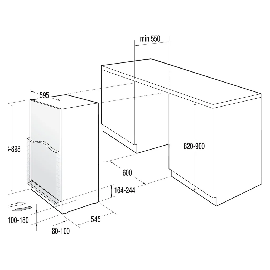 2025 Gorenje EB køleskab med fast dør og elektronisk styring