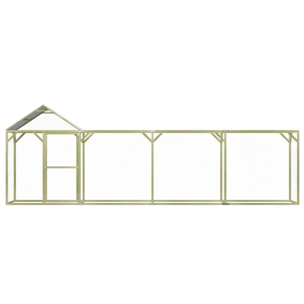 2025 Udendørs hønsehus 6 x 1,5 x 2 m – Sikker imprægneret træindhegning til fugle og smådyr