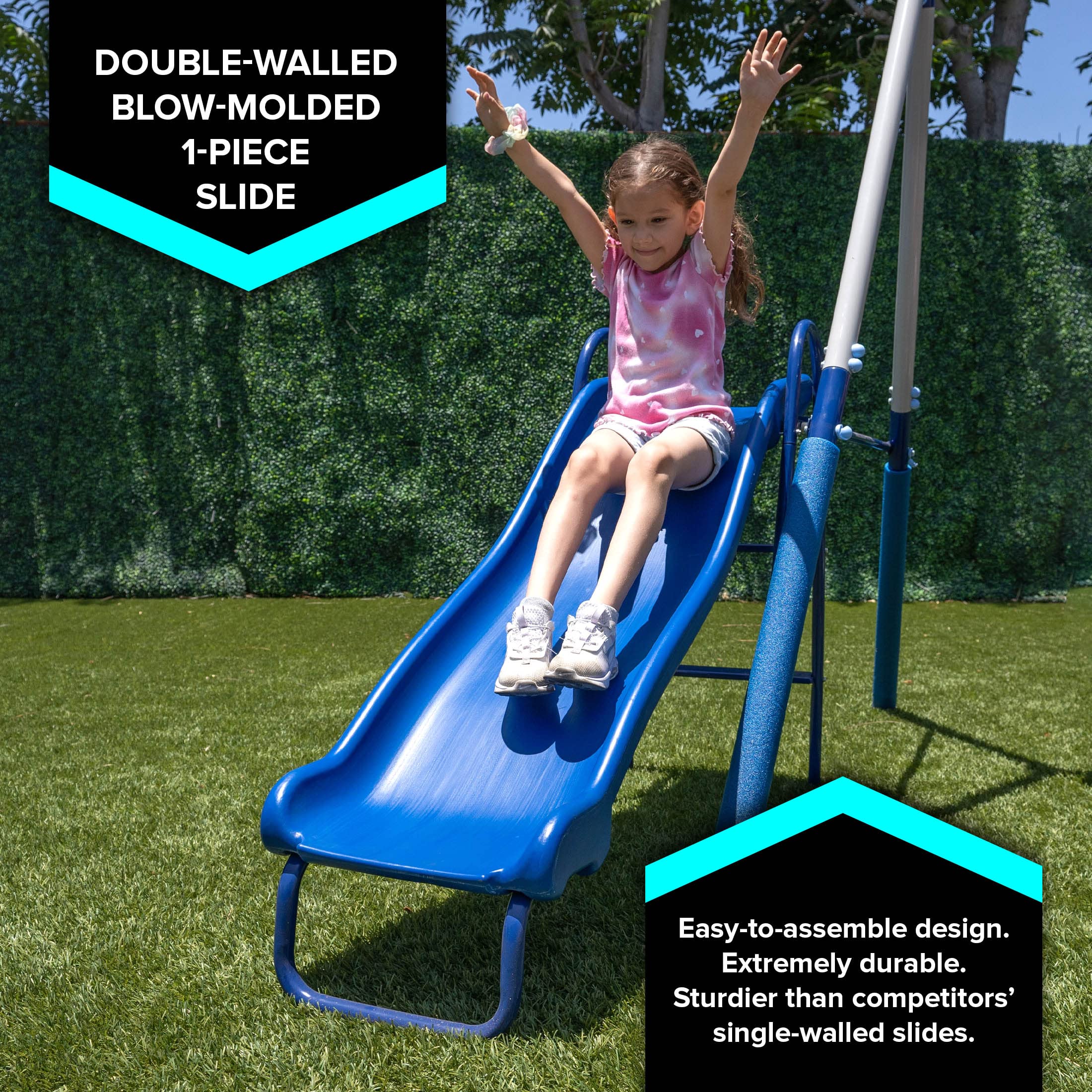 Sportspower Arcadia Swing Set. Outdoor Playset for Kids with Slide
