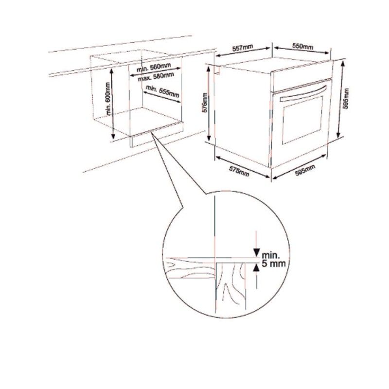 Aspes Ahe1300x Rustfri Stål Ovn