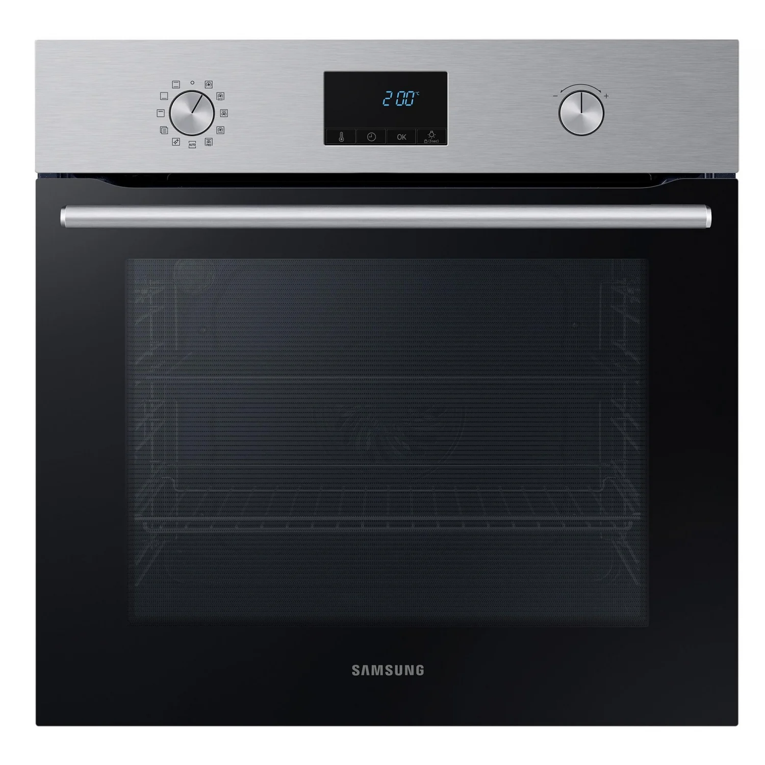 Four multifonction Samsung NV68A1170BS, 1,8 kW, 68 L, ouverture rabattable, 7 fonctions de cuisson, efficacité A - Acier inoxydable