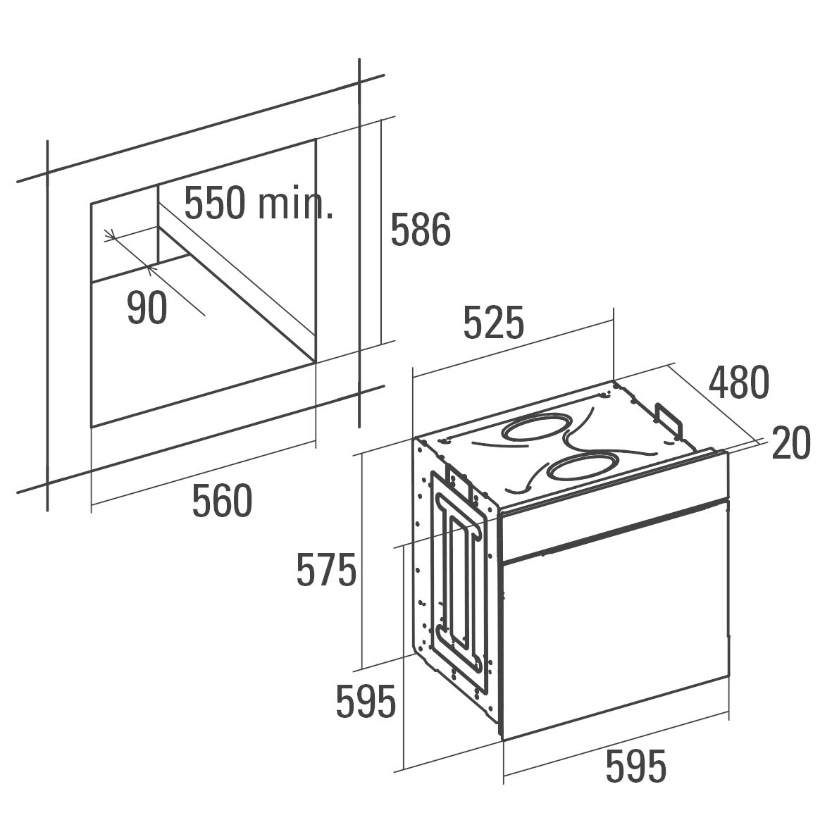 Cata CM760ASWH 50L 2400W Multifunktionsovn Hvid