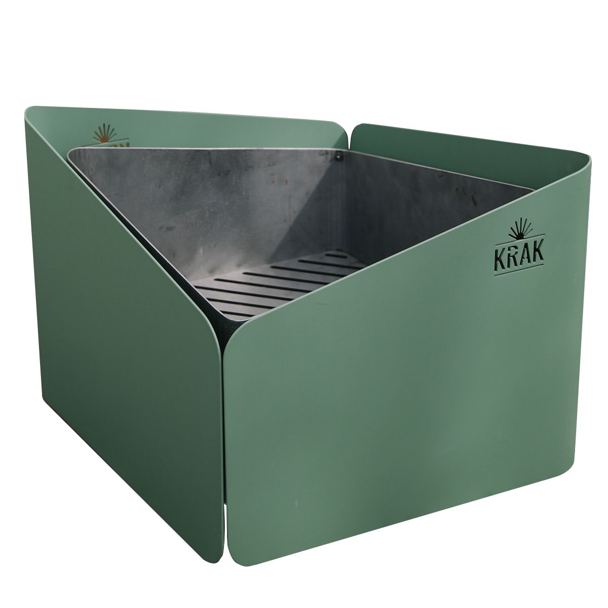 Brasero Krak 3 En 1 Vert Provence - Levant + Grille + Plateau Vert Provence