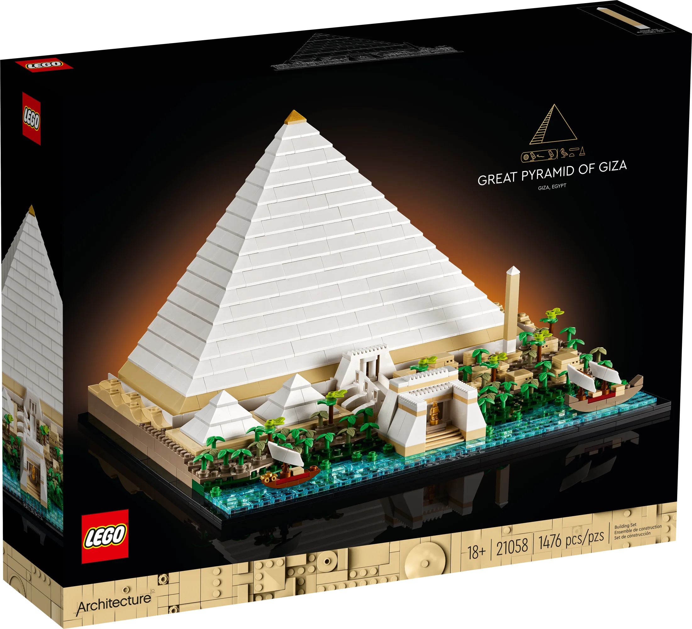 LEGO Architecture Grande Pyramide de Gizeh, kit de construction 21058, maquette décorative pour la maison, idée cadeau originale