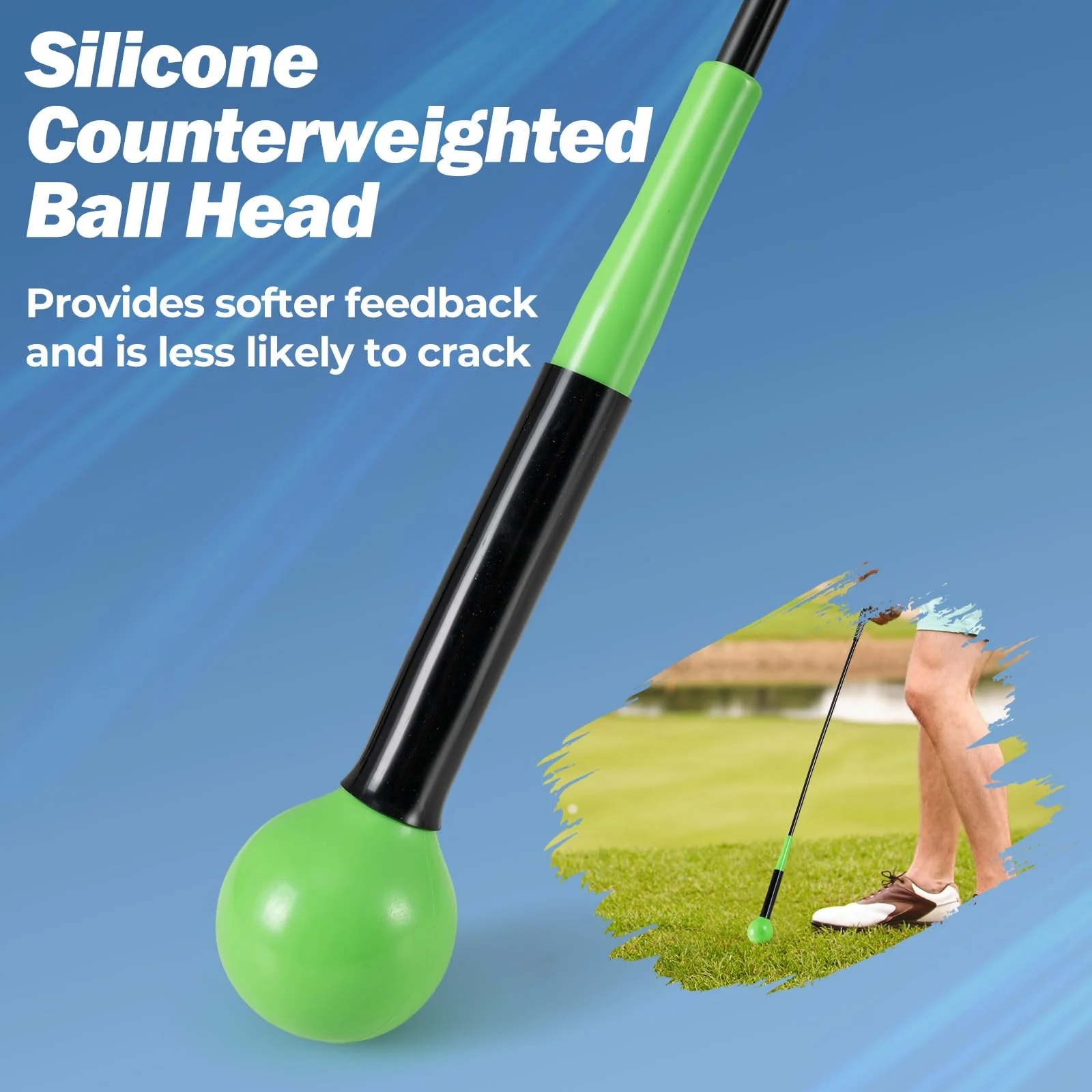 Tangkula Golf Swing Trainer 47"/40"/31.5" Warm-Up Golf Practice Training Aid with Weighted Head for Grip