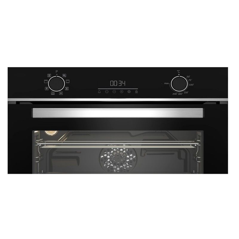 Beko BBCM13300XC Ovn, Sort Glas, 45cm