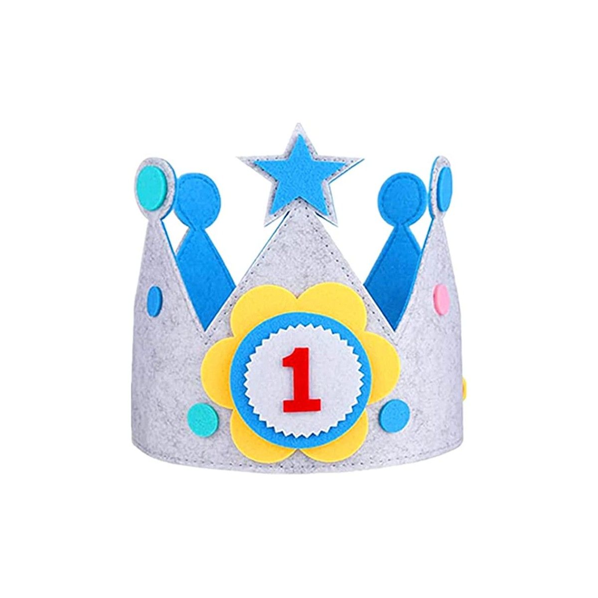 Blå fødselsdagskrone med udskiftelige tal - Børnespil og legetøj
