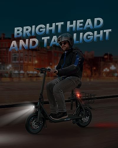 URBANMAX C1 El-løbehjul med sæde, kraftfuld 450W motor og rækkevidde på op til 35 km