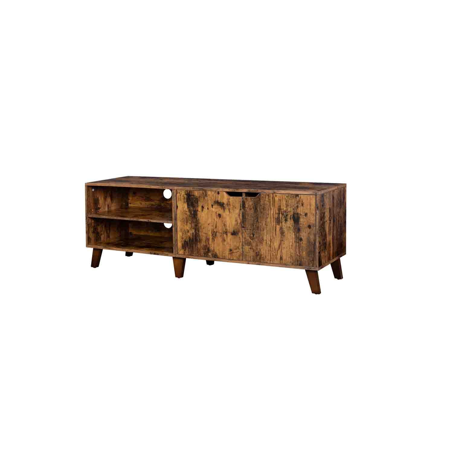 TV-Schrank mit 2 Türen und verstellbaren Einlegeböden, Weiß