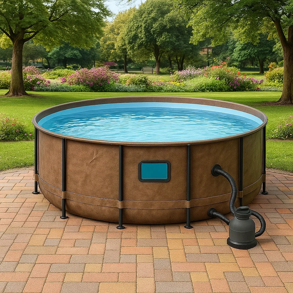 Piscine tubulaire ronde 298 x 96 cm, marron, avec filtre et échelle DaleltL249sd