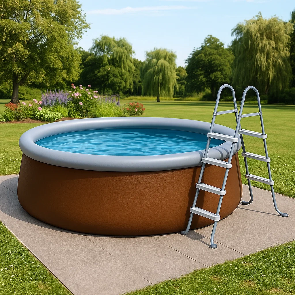Piscine gonflable autoportante 305 x 305 x 76 cm marron/gris s JfSZAxbJ18XS