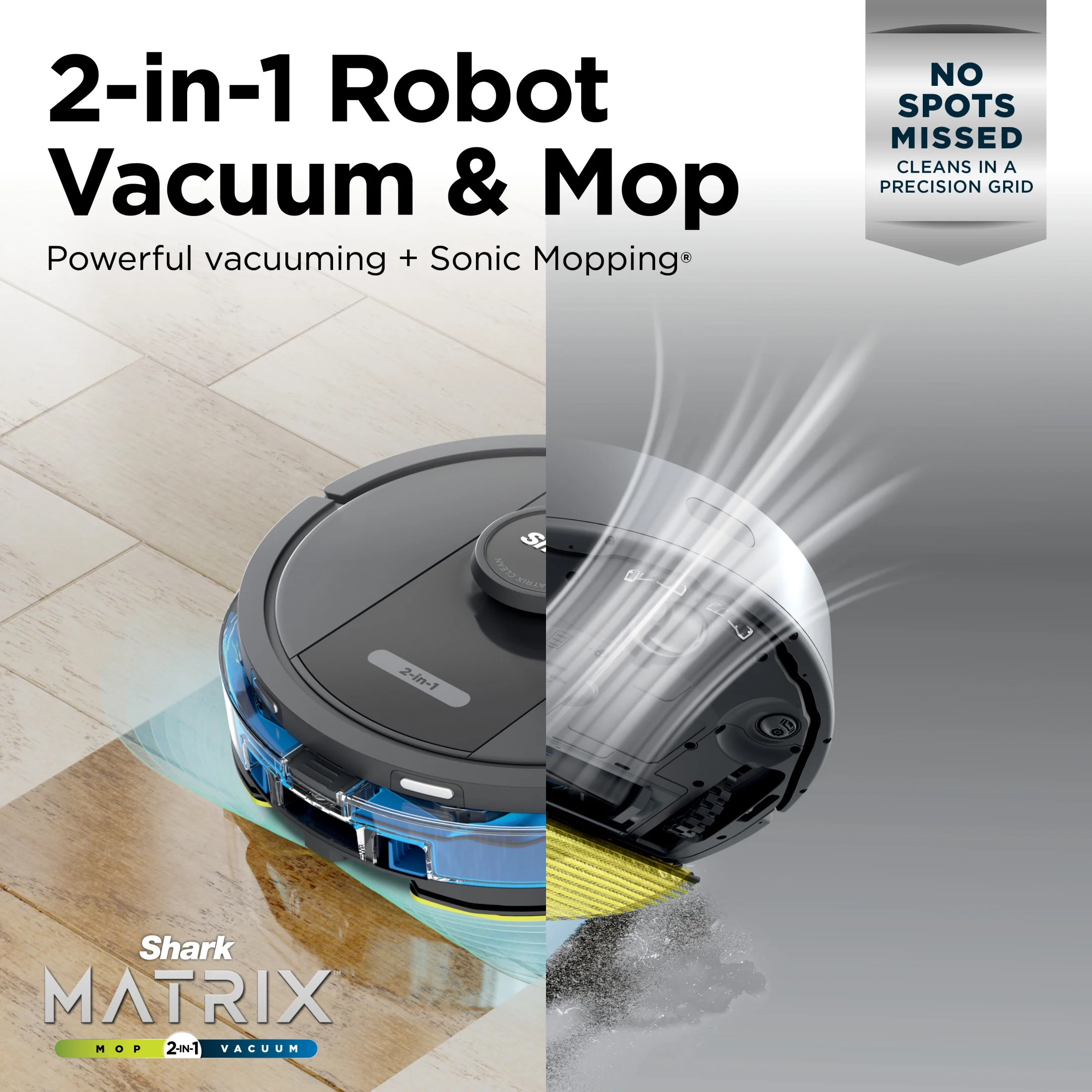Shark IQ 2in1 Self - Empty Robot Vacuum & Mop, 30 - Day Capacity, Precision Home Mapping, Sonic Mopping, Self - Emptying, Smart Mapping, Wi - Fi Connected, LIDAR Navigation, Mop Combo, Pet Hair