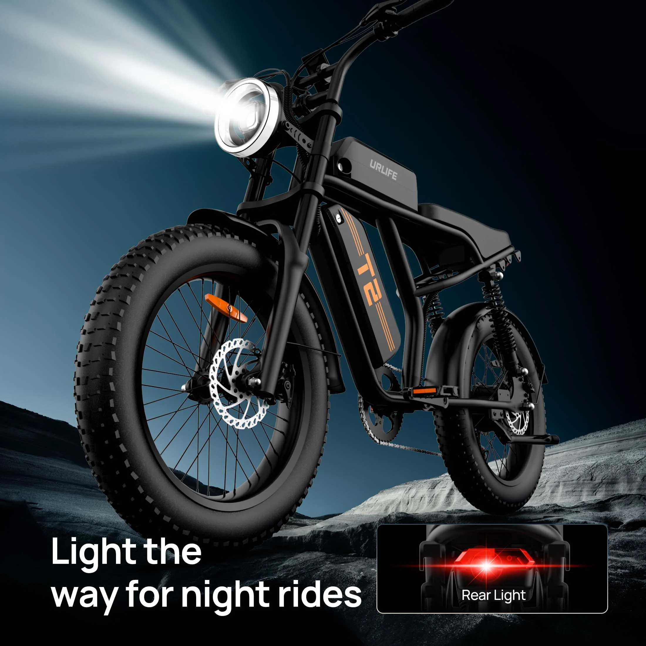 URLIFE 1500W Electric Bike for Adults, 20"4.0 Fat Tire Ebike, 48V 15.6ah Removable Battery, 7 - Speed E - Mountain Bikes, All - Terrain Off - Road Electric Bicycle, UL2849 Certified(Black)