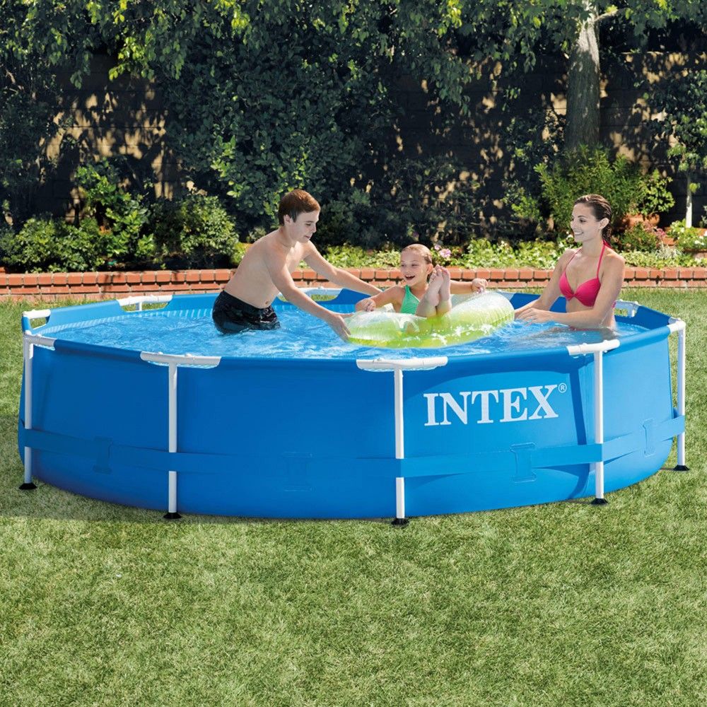 Piscine tubulaire circulaire bleue Intex 305 x 76 cm en PVC amovible avec purificateur