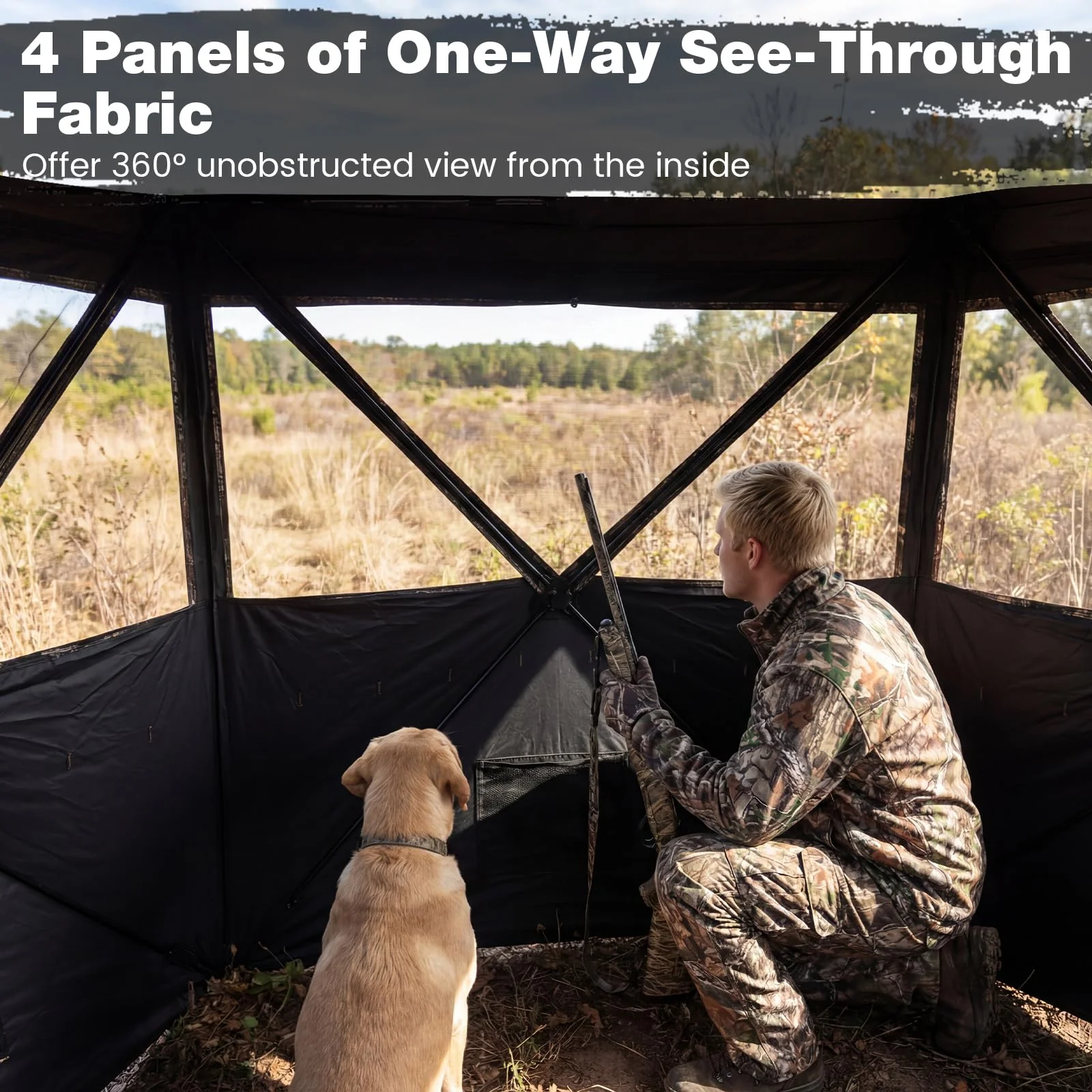 Tangkula 4-Panel Hunting Blind with Dog Door