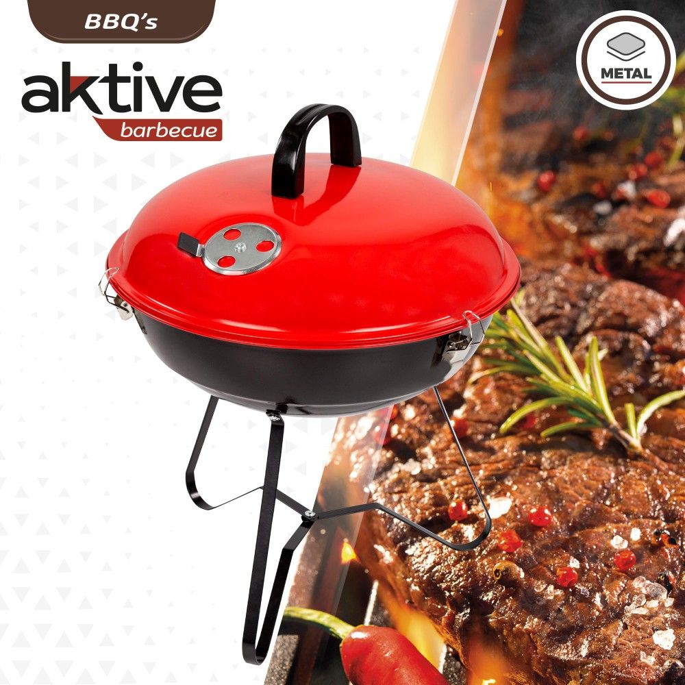 Barbecue rond Aktive avec couvercle