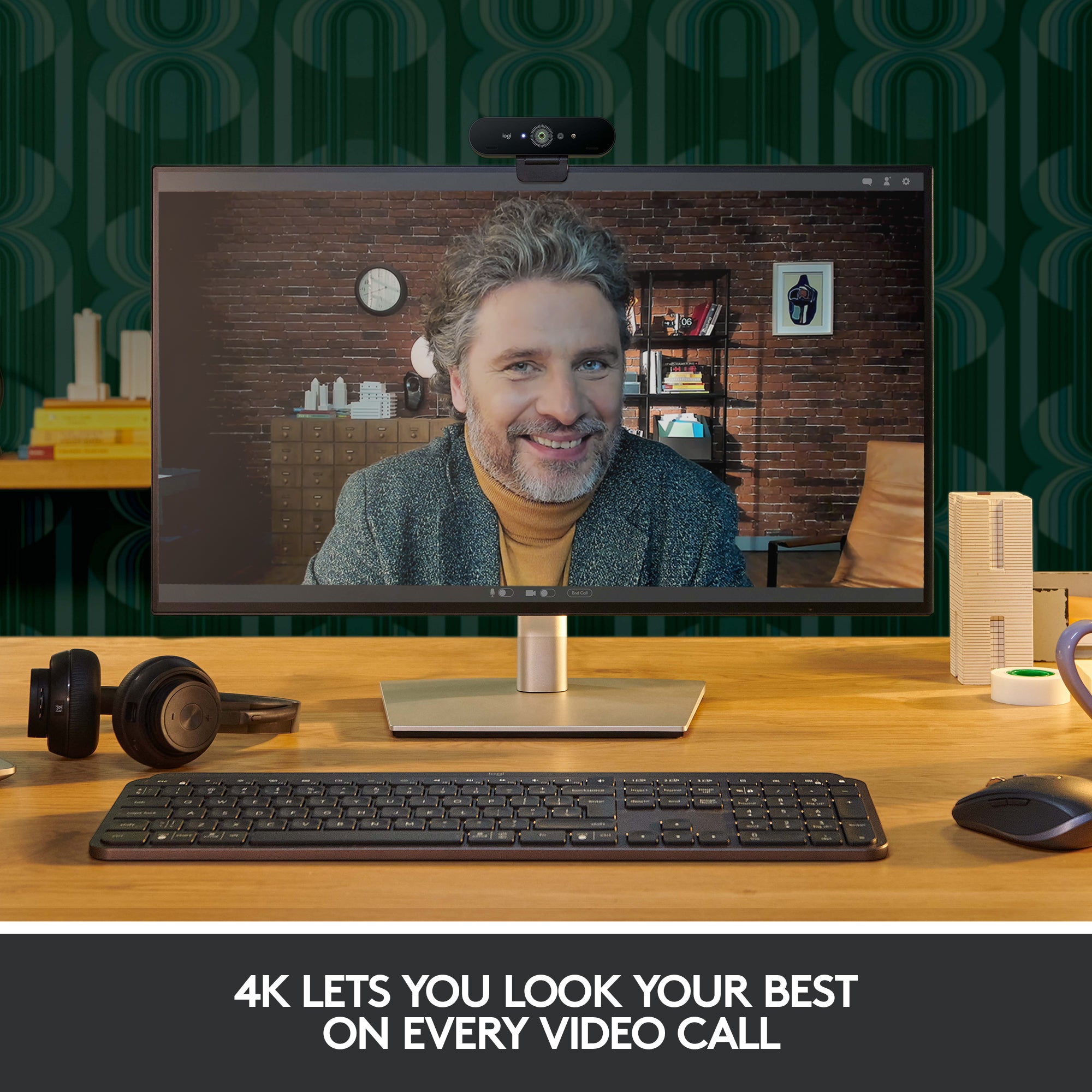 Logitech – 4K Pro Webcam 4096 x 2160 mit Mikrofon mit Geräuschunterdrückung – Schwarz