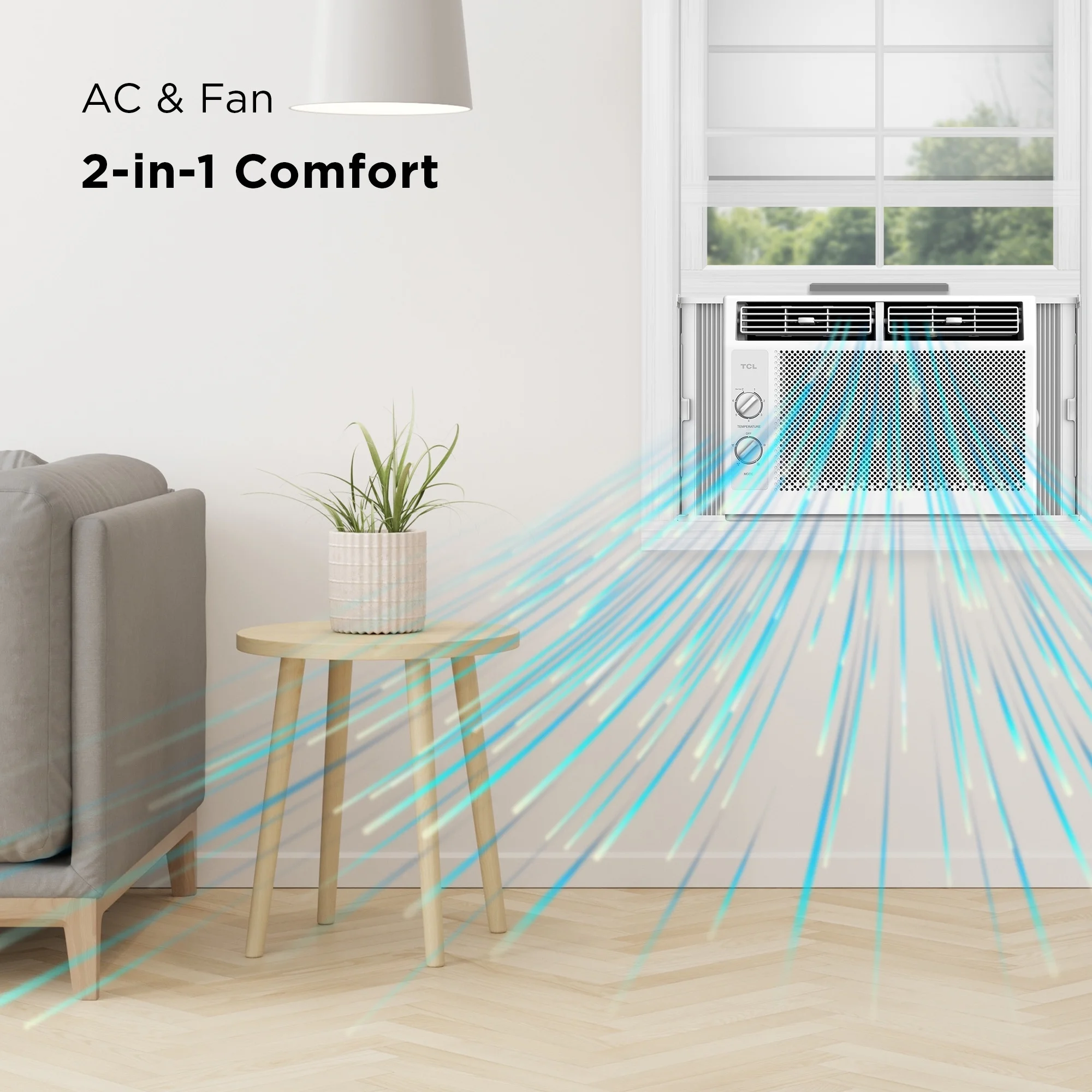 TCL 5, 000 BTU Mechanical Window Air Conditioner, White, W5WM - 3