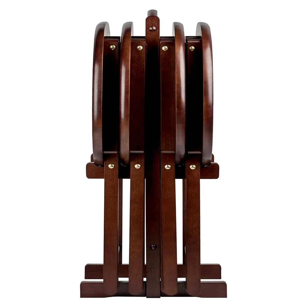 Winsome Nathan 5 - Piece Snack Table Set, Oval Tops, Cappuccino Finish