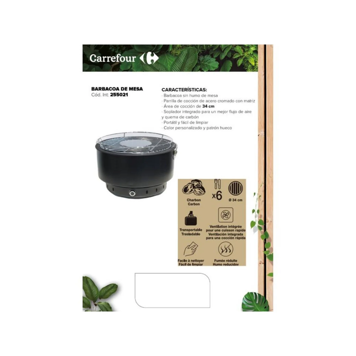 Barbecue de table avec soufflerie