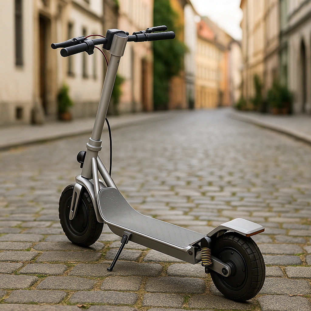 Trottinette enfant en aluminium argenté, pour une utilisation intérieure/extérieure