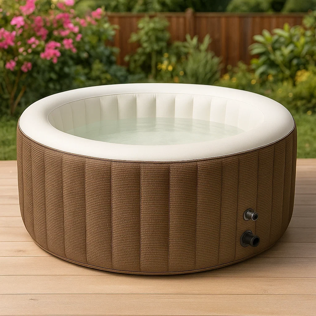Spa gonflable 196 x 196 x 71 cm, 4 personnes, rond, marron/blanc LySHkAY337iL