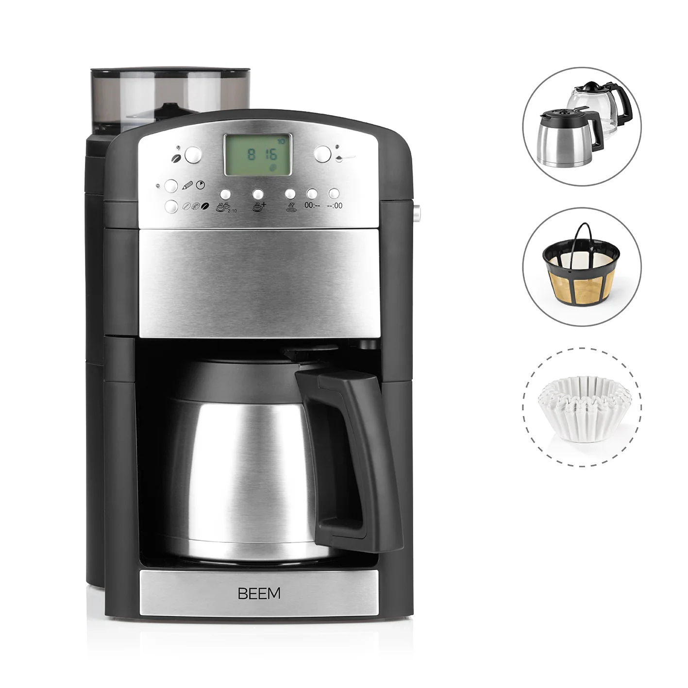 2025 FRESH-AROMA-PERFECT filterkaffemaskine med kværn – Duo