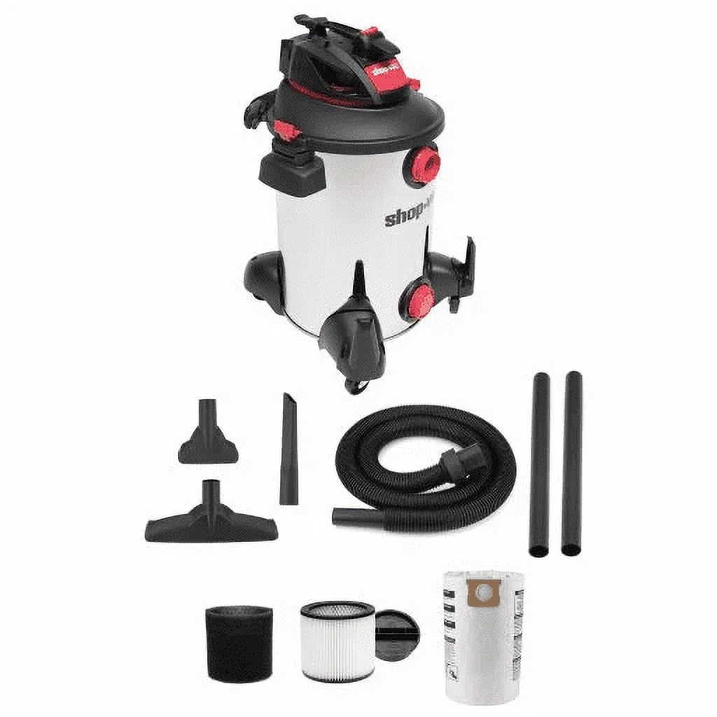 Shop - Vac 12 Gallon 6.0 Peak HP Stainless Steel Wet/Dry Vacuum