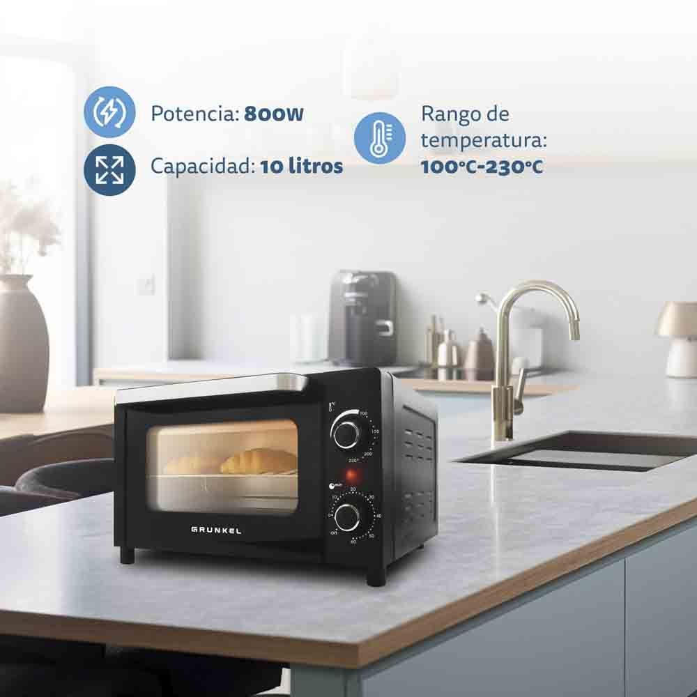 Mini-four électrique multifonction de table 10 L - HR-10mini - 1600 W - Noir