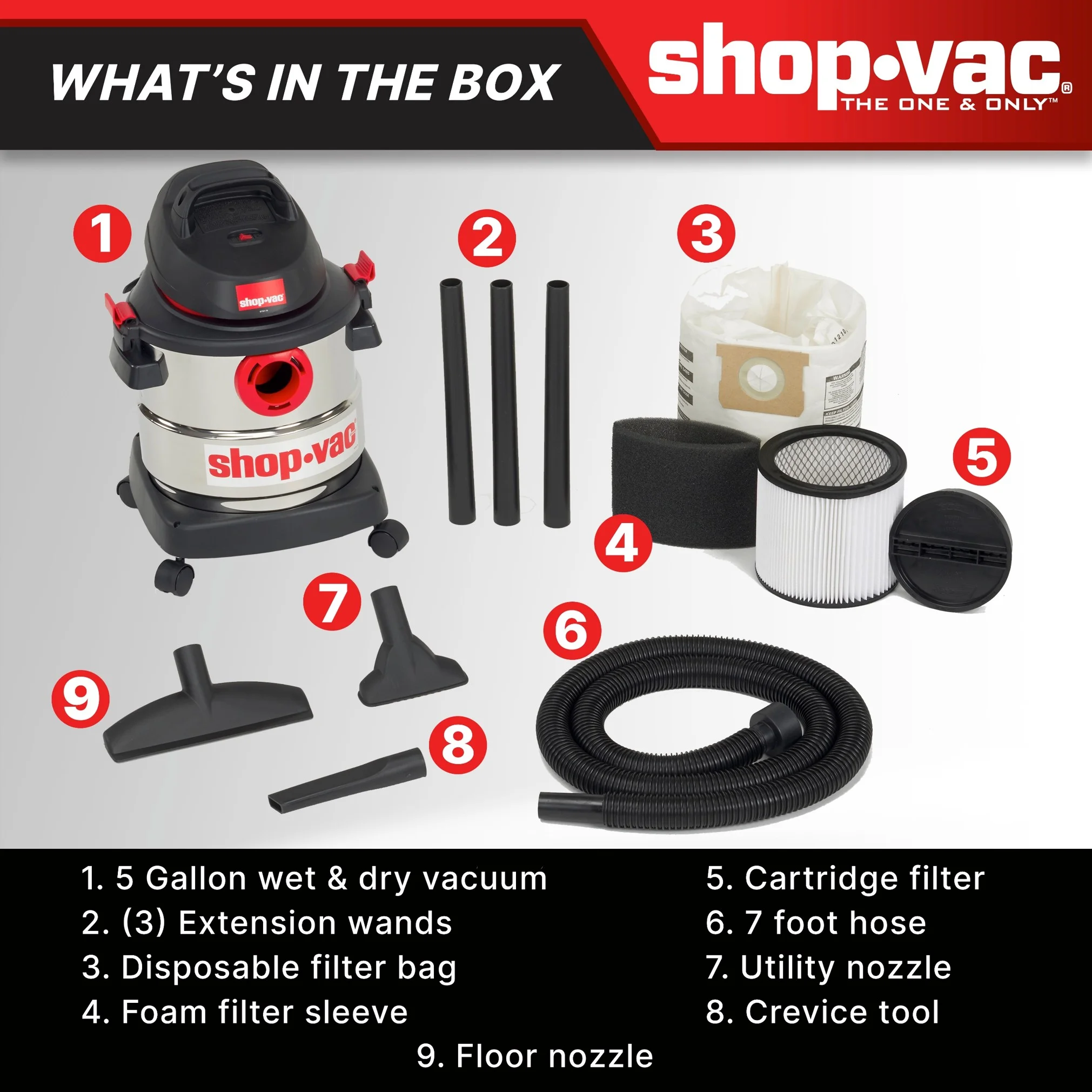 Shop - Vac 5 Gallon 4.5 Peak HP Wet Dry Vacuum
