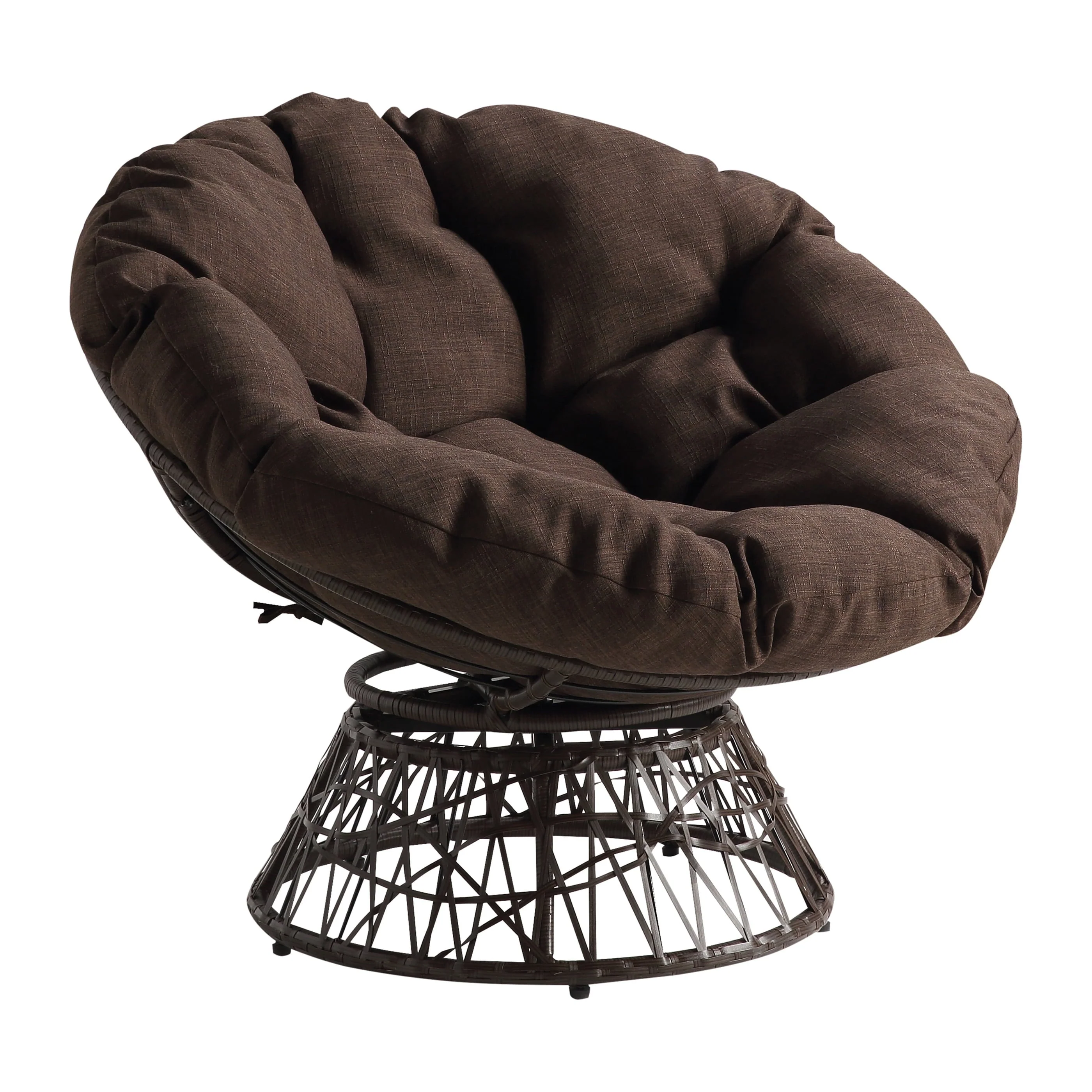 OSP Home Furnishings Wicker Papasan Chair with 360 - Degree Swivel, 40�?w x 36�?d