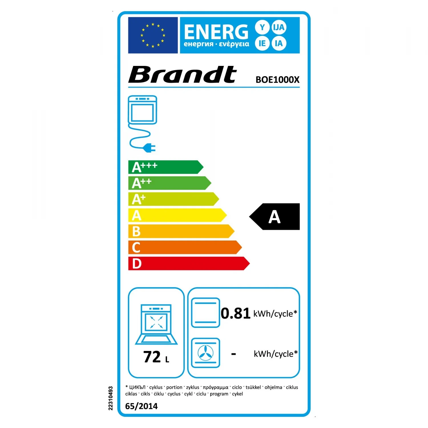 Brandt BOE1000X multifunktionsovn - rustfrit stål