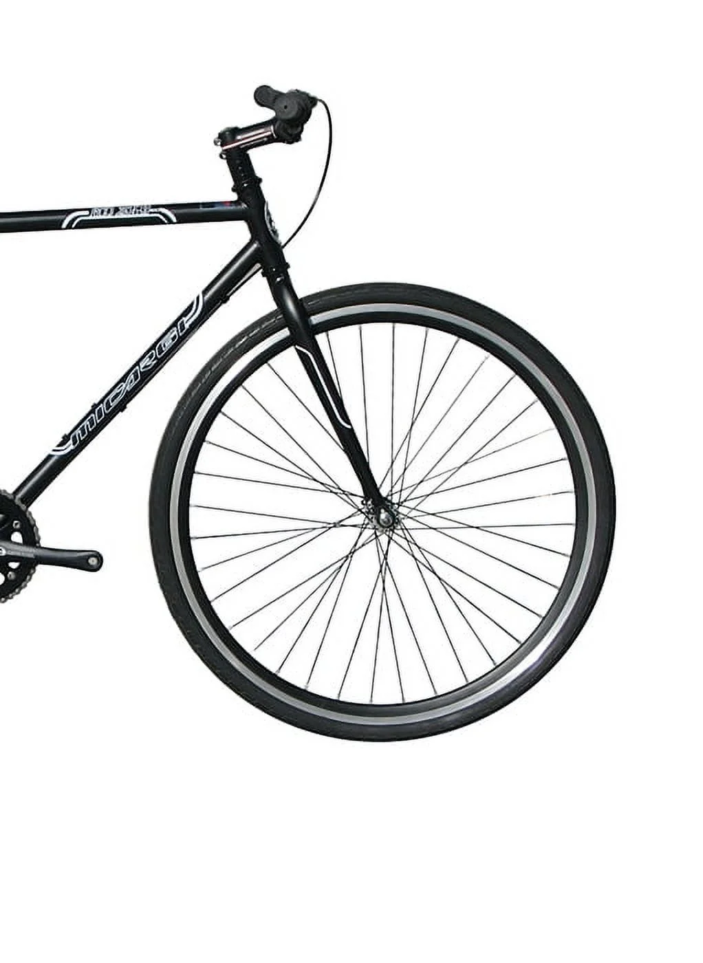 Wonder Wheels Fixed Bike 700C 57cm Hi - Ten Steel Frame Side Pull Brake Alloy Black Rims 700c*1.5*14g*32h*h30 Black Spokes, Tire: Black. - Matte Black & Black