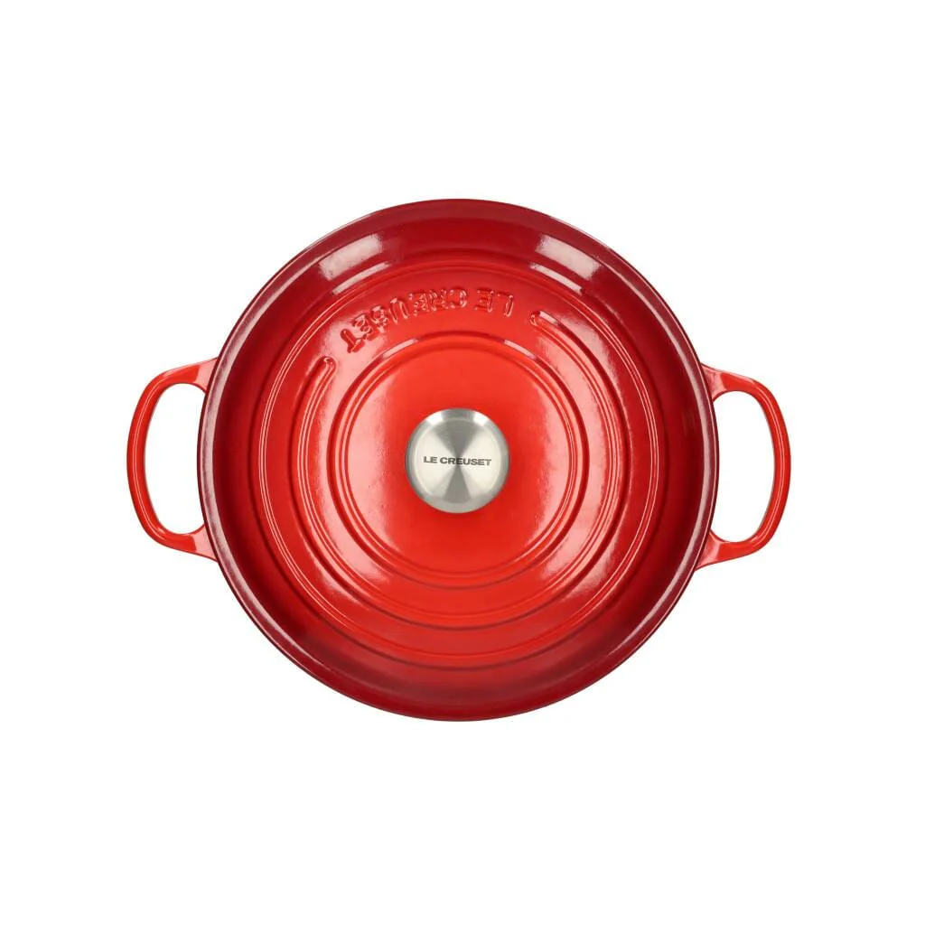 2025 Le Creuset - Signature rund stegepande rød kirsebær 28 cm 6,7 l