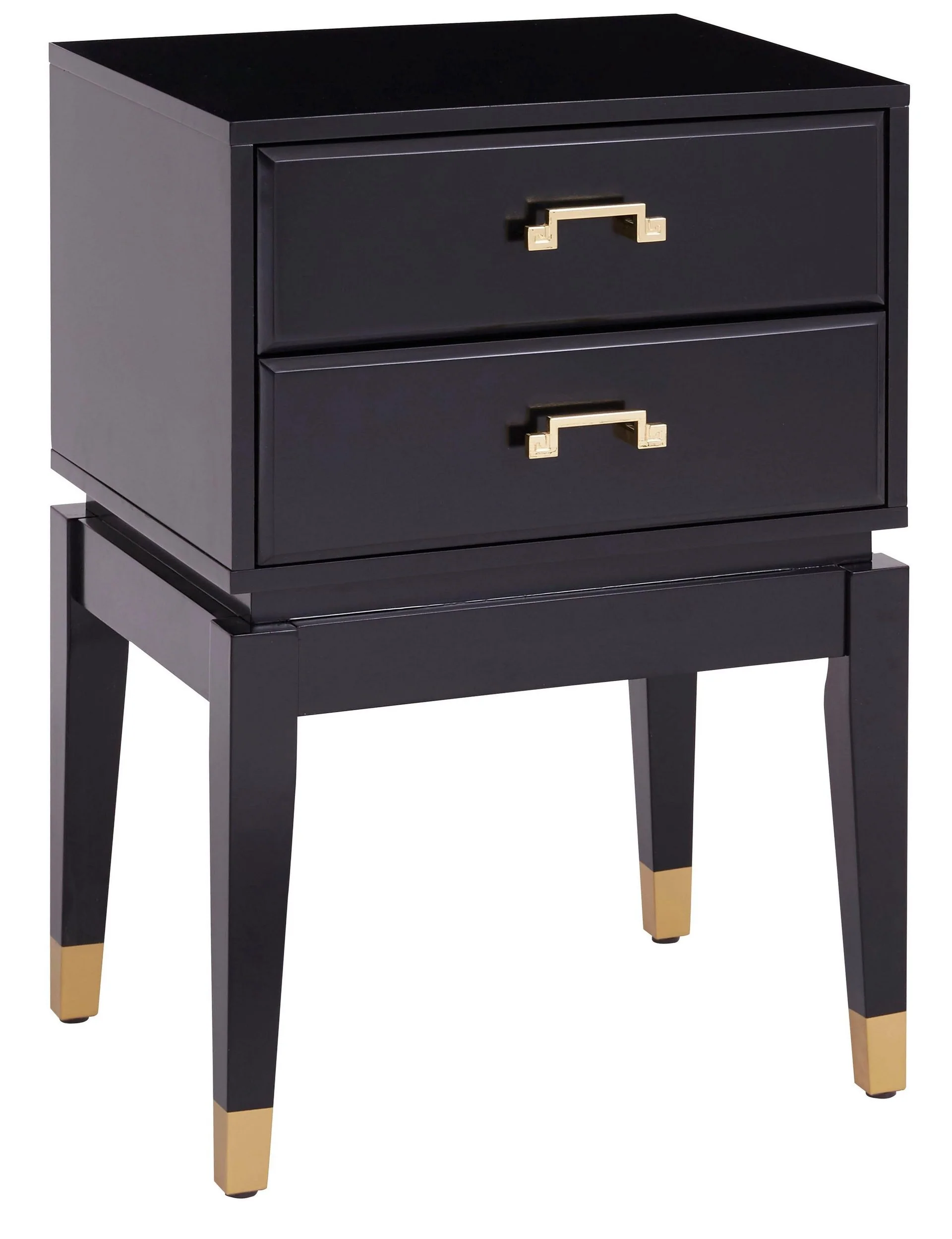 Table de chevet Borig au design élégant, noire, largeur 45 cm