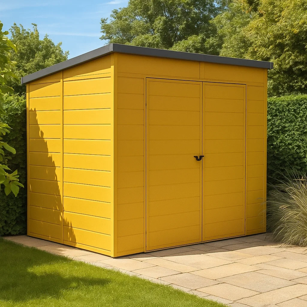 Abri de jardin en acier galvanisé moutarde, 4,44 m² - qyMURiy138tq