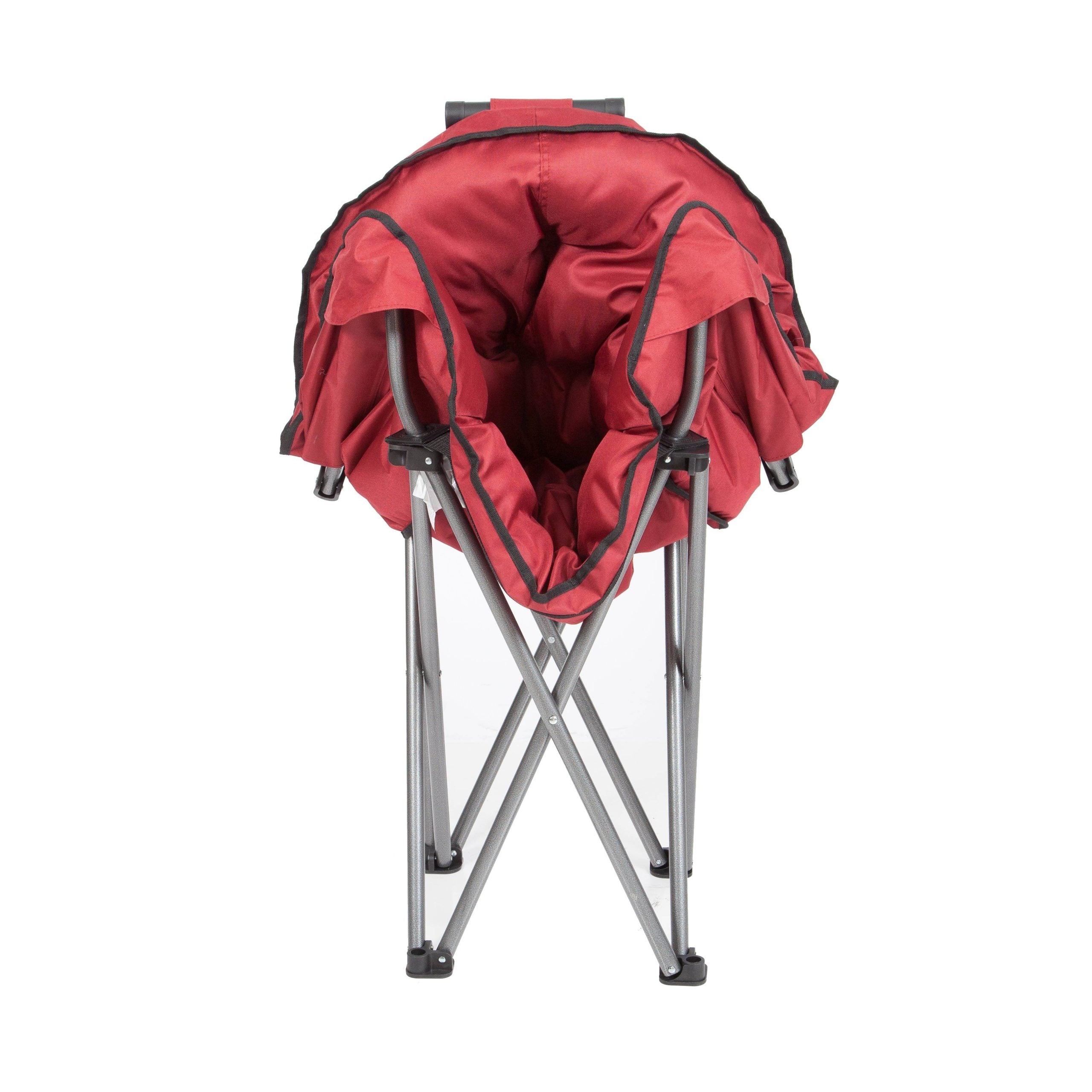 Chaise pliante rembourrée pour camping, club et extérieur Mac Sports avec sac de transport - Rouge vin