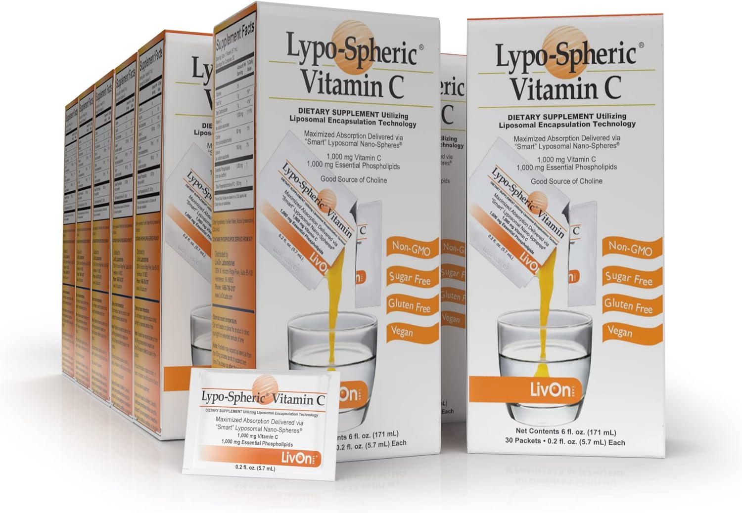 Vitamine C liposphérique LivOn Laboratories – 12 boîtes (360 sachets)