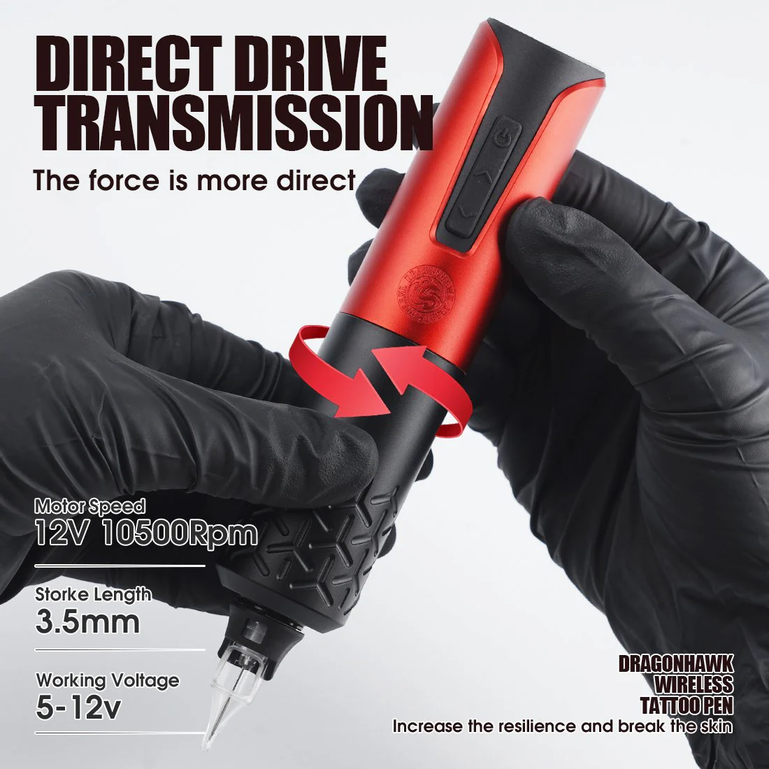 Dragonhawk Akku-Tätowiermaschine mit austauschbaren Batterien