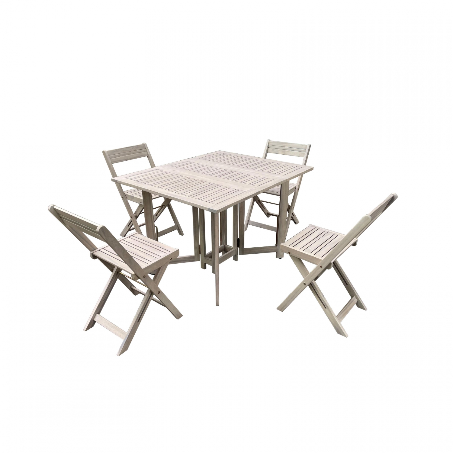 Balkonsætbord + 4 stole akacietræ, Korfu