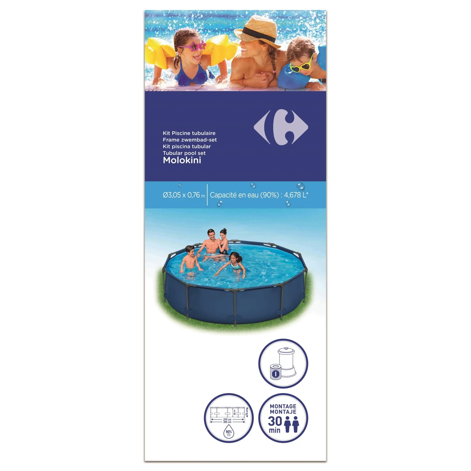 Piscine Tubulaire Ronde 305x76 cm Molokini