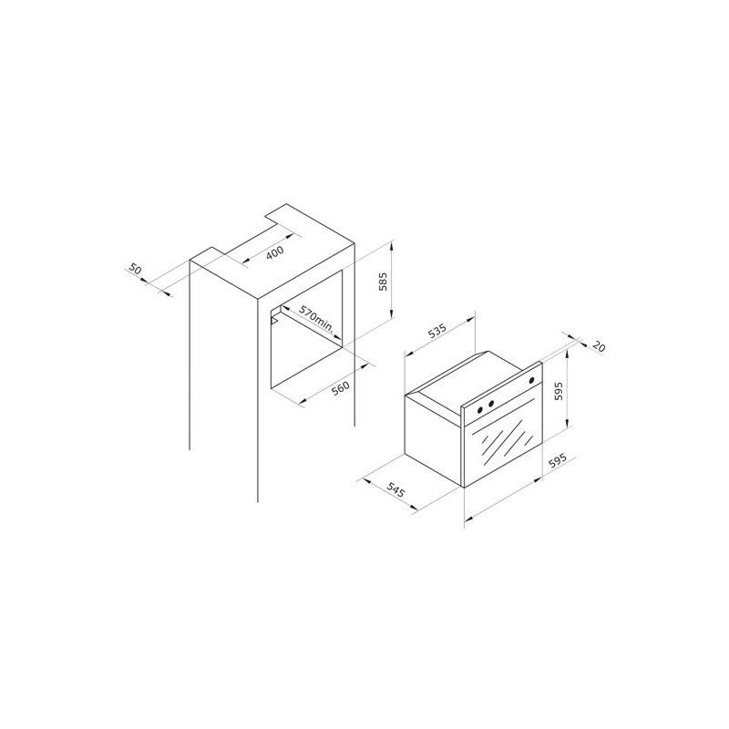 Vitrokitchen Gas Hg602bb Hvid Gasovn, Butangas