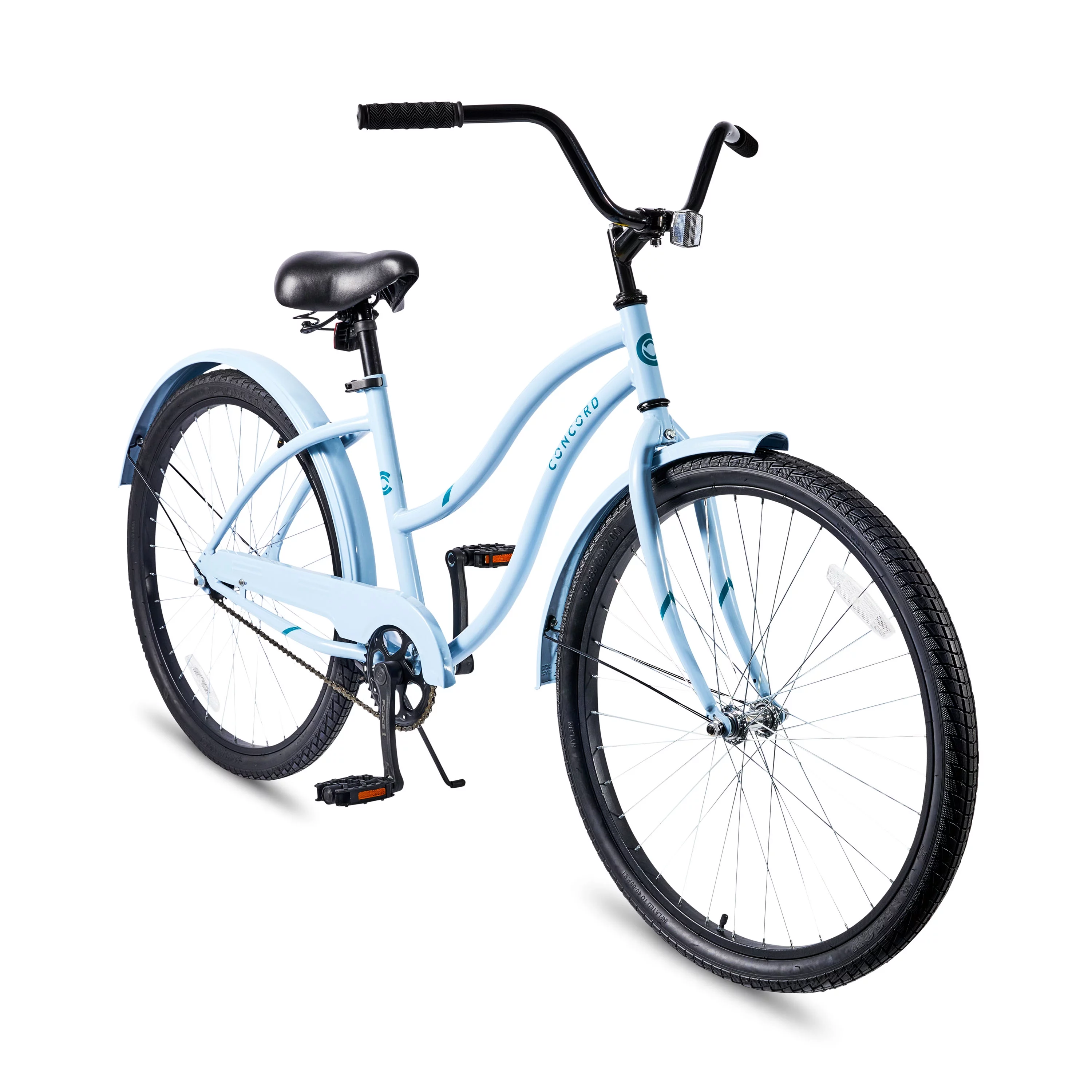 Vélo cruiser Concord Pacifica 26 pouces pour femme. Bleu clair. Pour adultes.