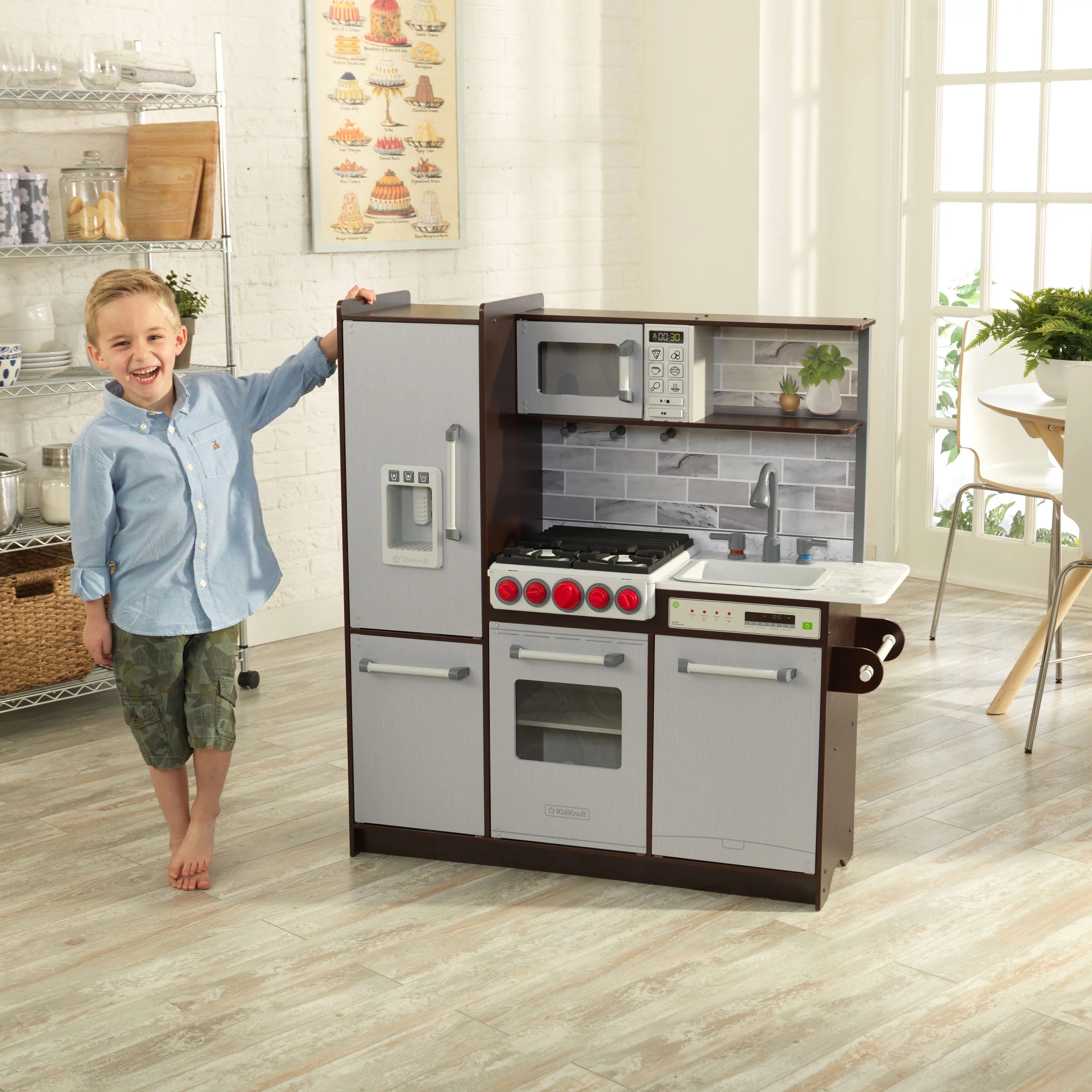 Cuisine enfant KidKraft Uptown Elite Espresso avec lumières et sons