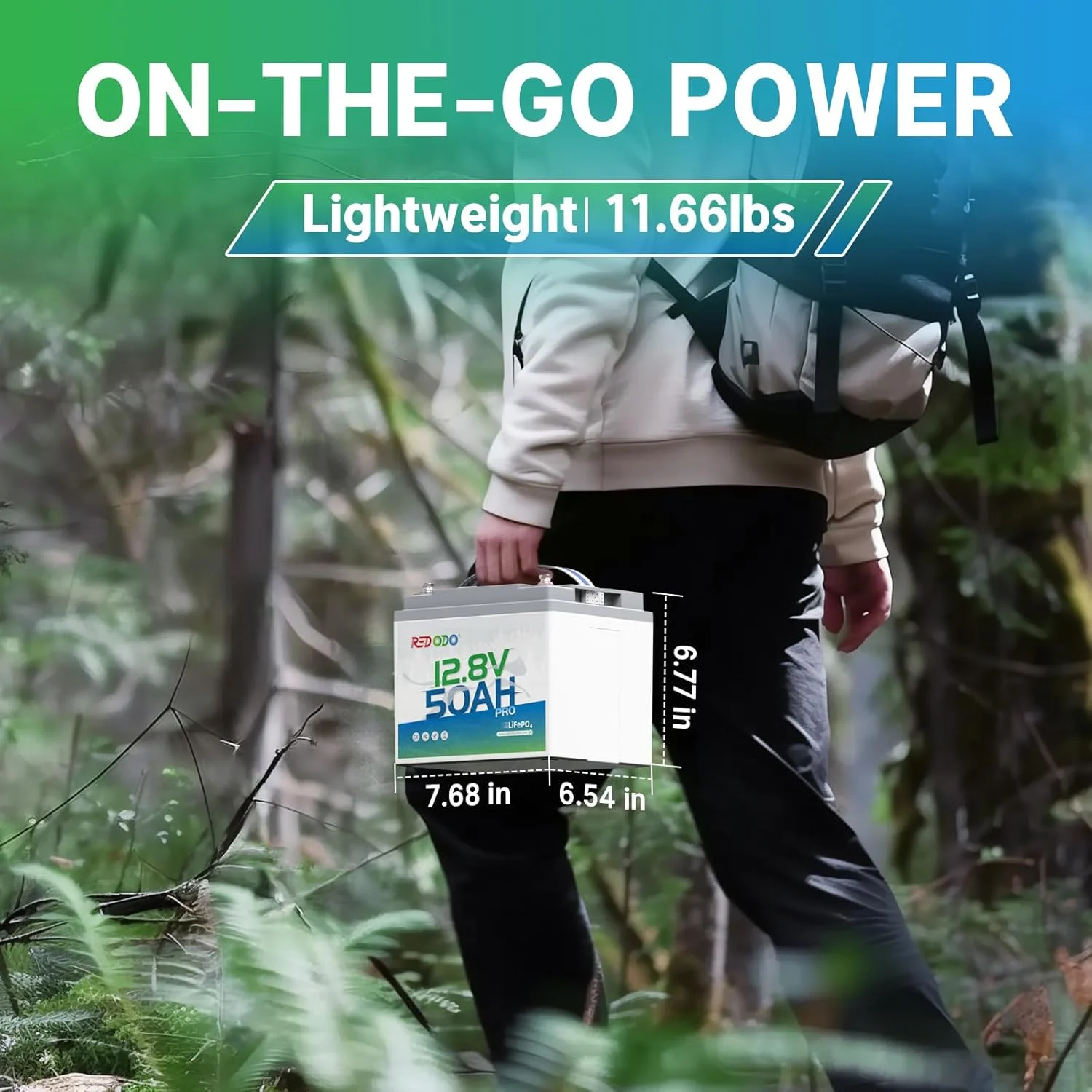 Redodo 12V 50ah Lithium Battery, Portable 50ah LiFePO4 Battery with 50A BMS, 640wh, up to 15000 Cycles, Ideal for Trolling Motor, RV, Home Energy Backup, Off Grid Etc
