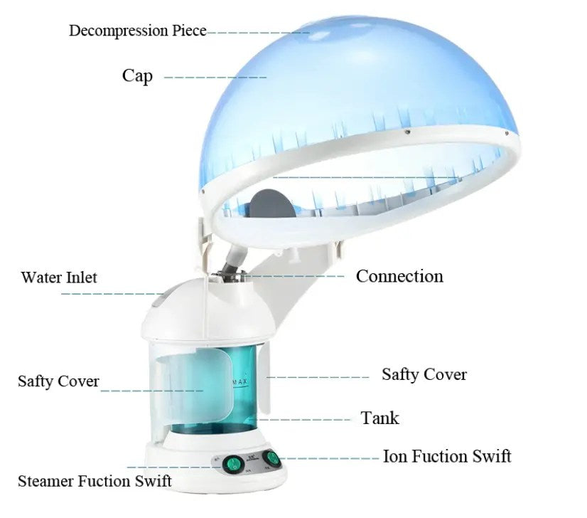 Sèche-cheveux et bonnet vapeur haut de gamme