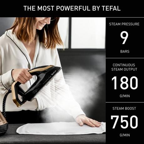 2025 Tefal GV9820G0 Pro Express Vision - Sort og guld dampstrygestation — Lys op din strygning
