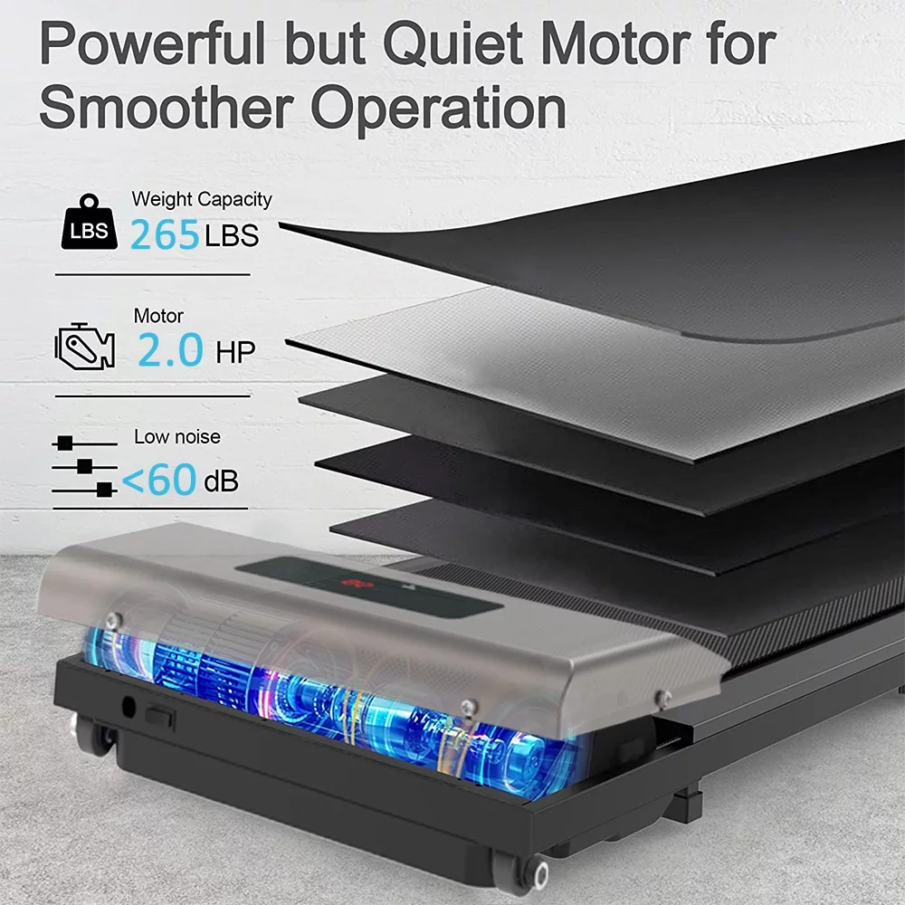 2025 Bigzzia måtte til underbordsbrug. Løbebånd med fjernbetjening og LCD-skærm til hjemmearbejde. Maksimal vægtkapacitet på 120 kg. Lyserød